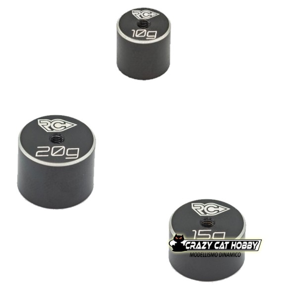 Peso Cilindrico in Ottone Nero 10g - Art. RCPJ-A018 RC-Project