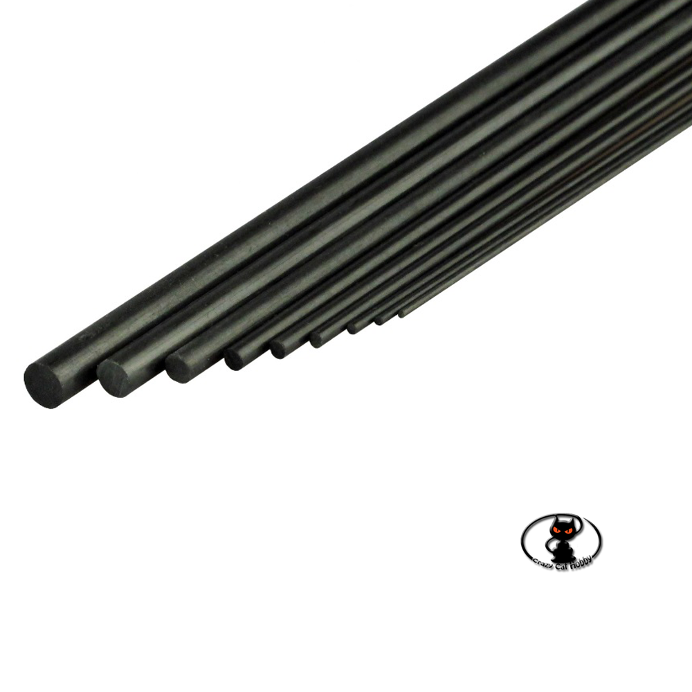 709052 Tondino in fibra di carbonio diametro esterno 1,5 mm x 1000 mm di lunghezza per rinforzi strutturali e tiranti
