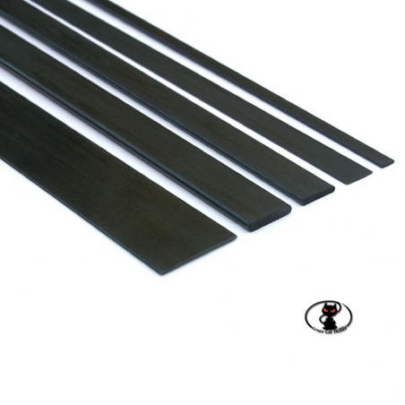 C2466 Full carbon fiber strip 3x0.5x1000 mm long for structural reinforcements and tie rods