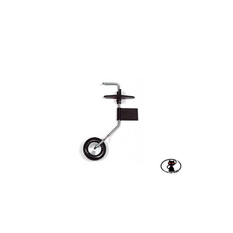 Adjustable tail carriage in steel and resin, with ø 27 mm wheel