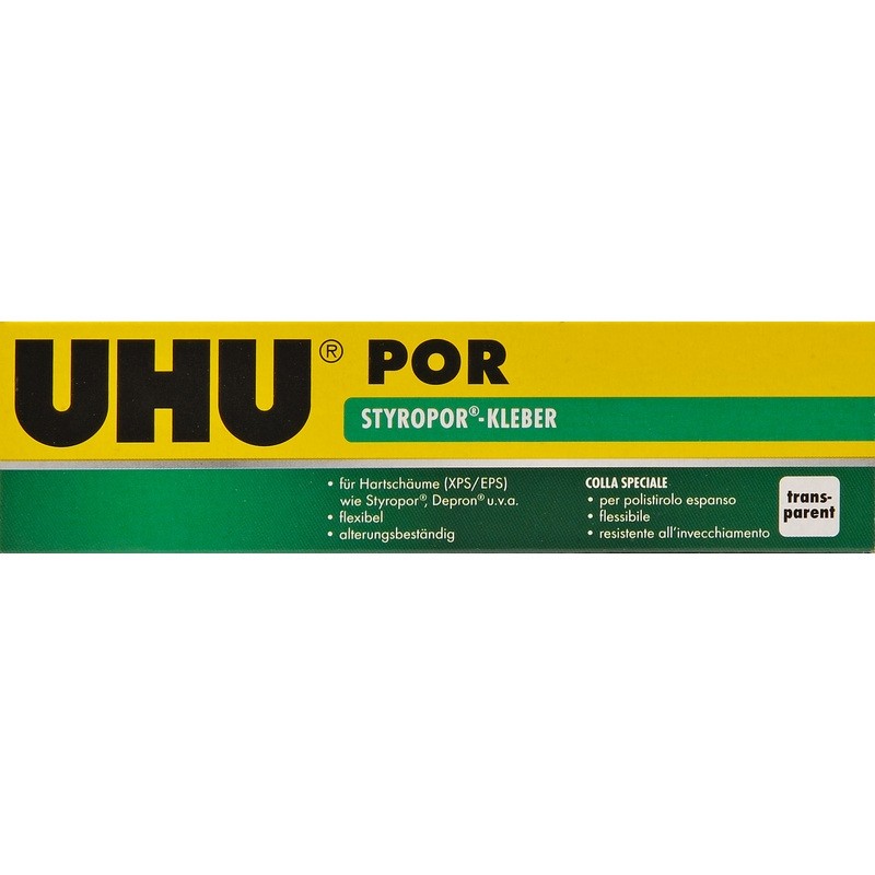 UHU-45900 glue, well known in the field of model making to glue any type of expanded polystyrene