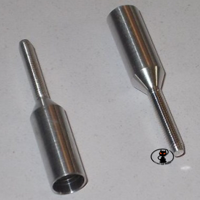 Aluminum terminal for 5mm aluminum or carbon rods with 2 mm thread