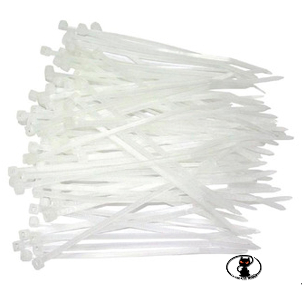 Q9FAS100X2.5TR Fascette di fissaggio per fili  tubi, e cavi colore bianco/trasparente in nylon