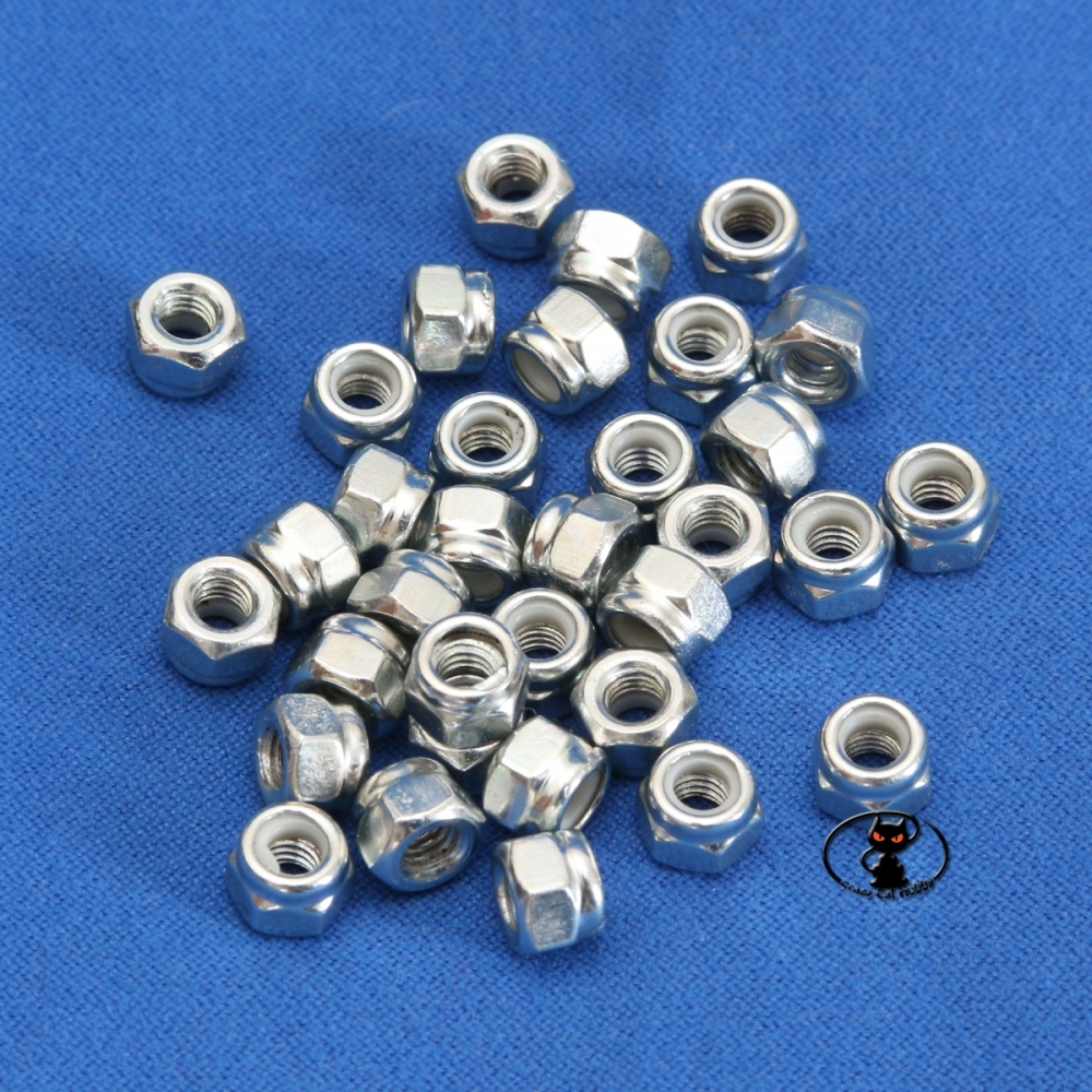 250404 Self-locking hexagonal nut galvanized finish, size 2.5 mm, specific for assemblages where vibrations are present