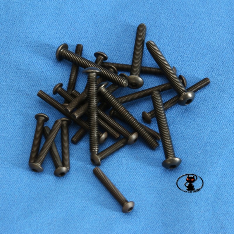 Viti M4x10mm  testa bombata brunite brugola