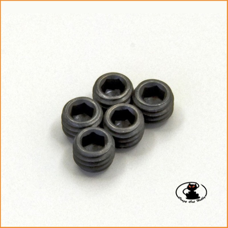 Grub screw flat tip M5x4 burnished steel Kyosho 1-S55004