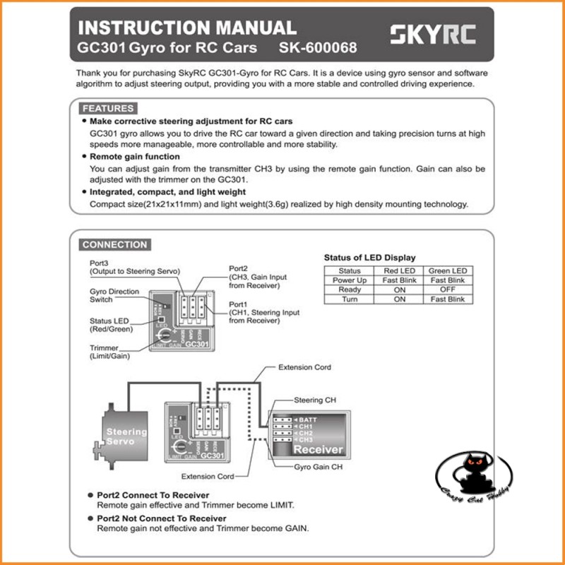 CG301 Gyro for RC cars SkyRC SK-600068-01
