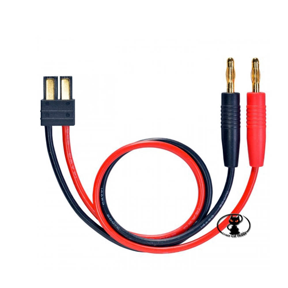 83996-56818 Charger cable for 4 mm banana connectors and battery connector type Traxxas AWG14 length 50 cm