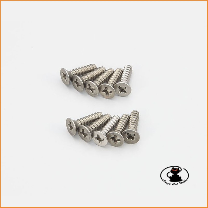 Viti in titanio a testa svasata M3x12 10 pz  1-S33012TPT