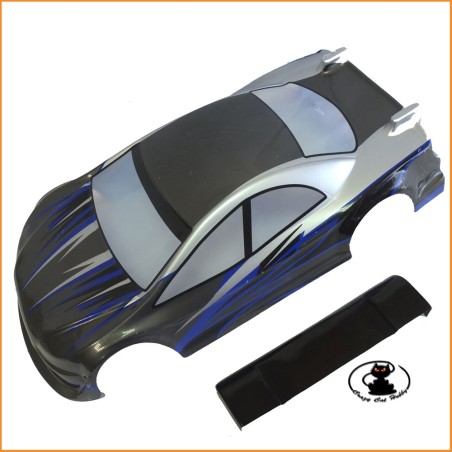 Touring body 1:10 scale painted and cut (Silver-Blue-Black) width 200 mm