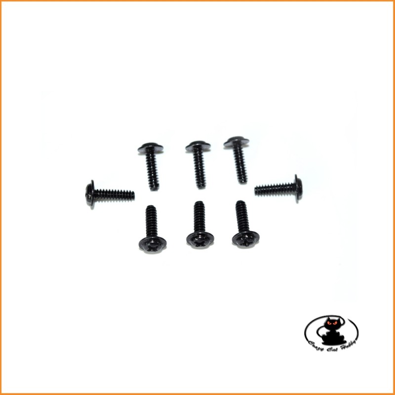 Viti autofilettanti testa flangiata 3x10 mm - 8 pezzi - Absima 1230223