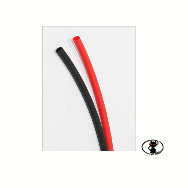 termoretraibile rosso nero 1+1 metro diametro mm.3.2 ristretto 1.5