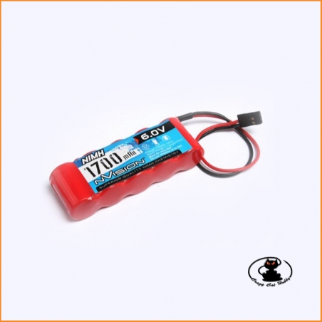Batteria nimh per TX RX connettore UNI 1700 mah 6 Volt ( pacco 5 elementi piatti )