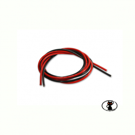 CW117 Pair of braided cables red black superflexible