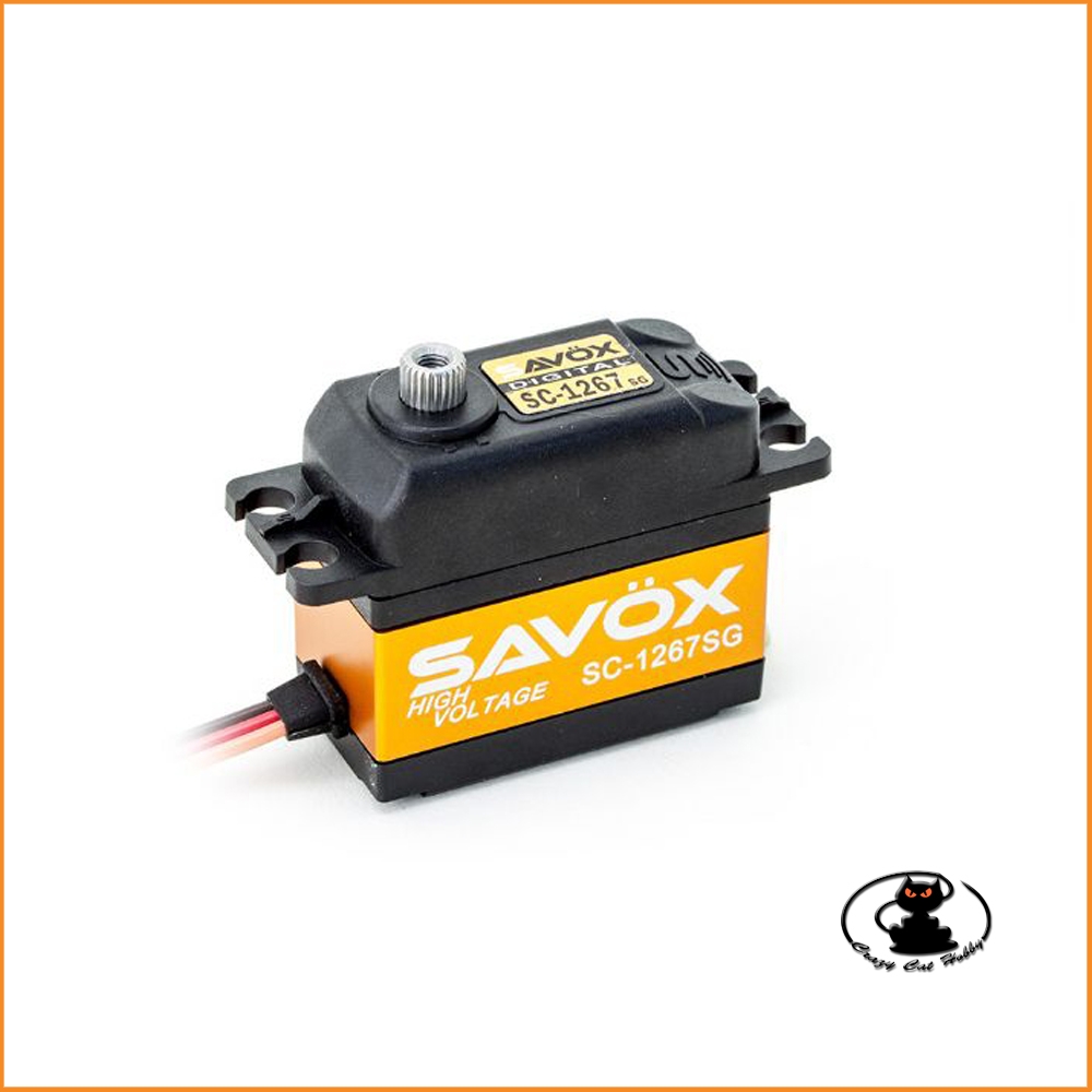 Servocomando digitale coreless Savox 1267SG, HV, con ingranaggi in acciaio e 20 kg di coppia e 60° 0,095 a 7,4 volt