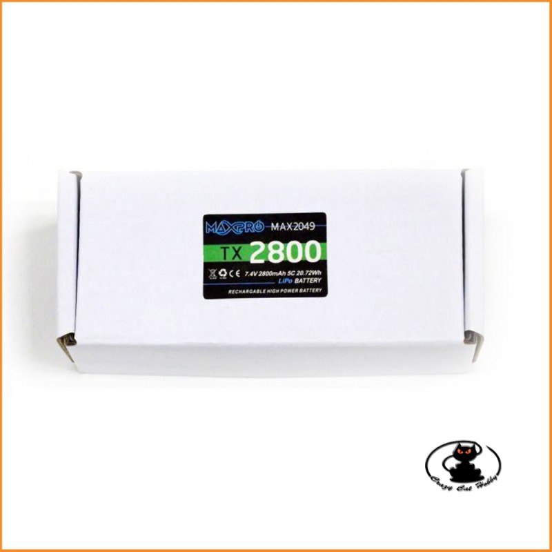 Maxpro 2S lipo battery for Futaba TX - 7.4v 2800 mah