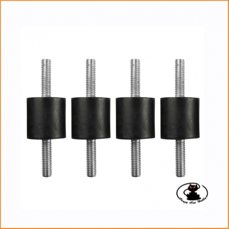 Ø15x15 mm anti-vibration supports, M4 screws length 15 + 15 mm, total length 45 mm - 4 Pieces