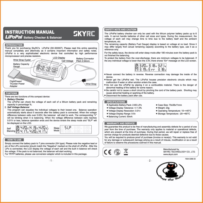 SkyRc LiPoPal lipo checker equalizer