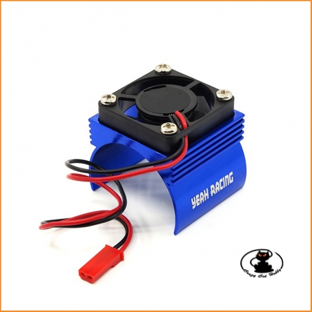 Heatsink for electric motors class 540, scale 1:10, in blue aluminum with fan - YA-410BU