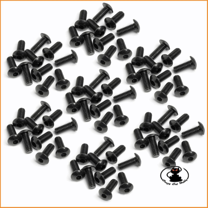 Viti M3X12 mm testa bombata brunite brugola (10pz) - JT017