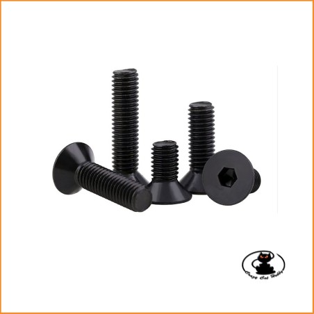 Viti testa svasata brugola brunite M3x6 mm - 10 pezzi