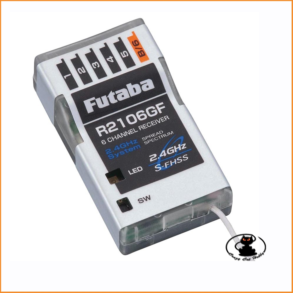 Futaba R2106GF 2.4GHz S-FHSS 6-channel receiver for slow and park flyers and electric helicopters