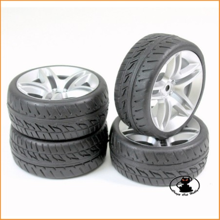 Wheel Set Onroad "10 Spoke / Profile" silver 1:10 (4 pcs) - Absima 2510005