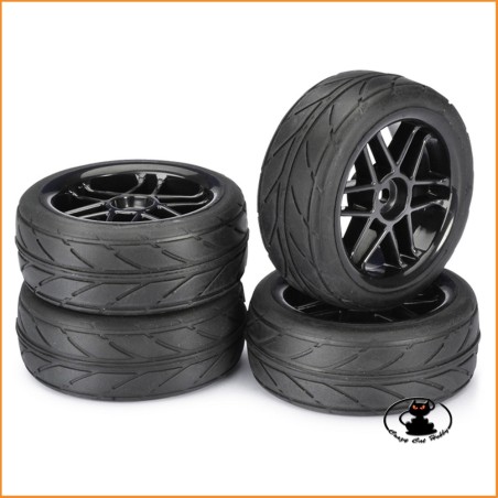 Wheel Set On road "6 Spoke Black " profile 1:10 (4 pcs) - Absima 2510003