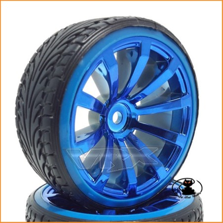 Ruote Drift Cerchi Blu-Cromo 1:10 ( 2 pezzi ) - VRX 010C002C
