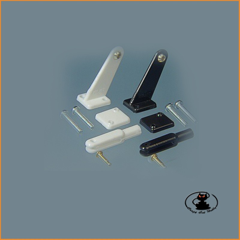 Squadretta Mini Tipo Lungo con Uniball e forcella ( coppia ) H 23 mm foro 1.5 mm in resina