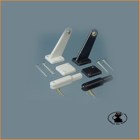 Mini Long Type Bracket with Uniball and fork (pair) H 23 mm hole 1.5 mm in resin - MP Jet - 113241