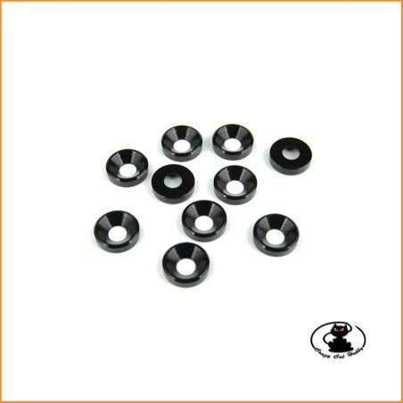 Aluminium M4 Countersink Whasher Black 10 Pcs. - T-works