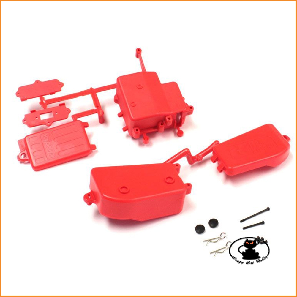 IFF001KRB Battery and Receiver Box Set Red Fluorescent Kyosho Mp9-Mp10-Mp10TKI2