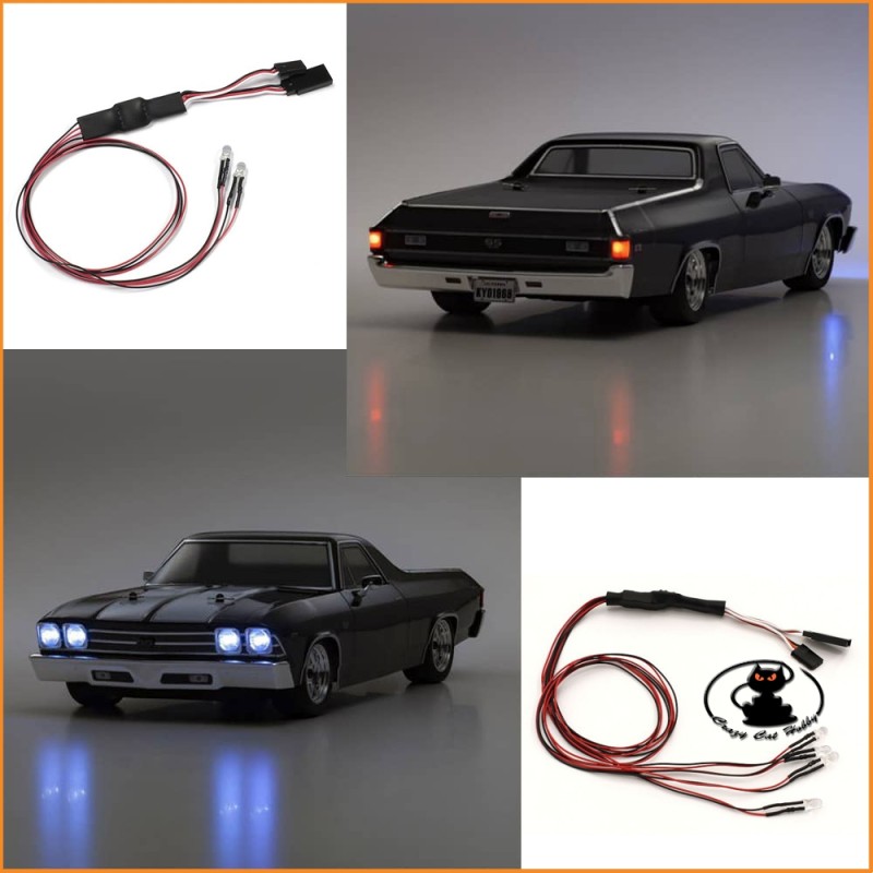 Esempio montaggio Kit Luci Led Posteriori + Luci Led Anteriori  - Kyosho 97054-2R-B + 97054-4CR