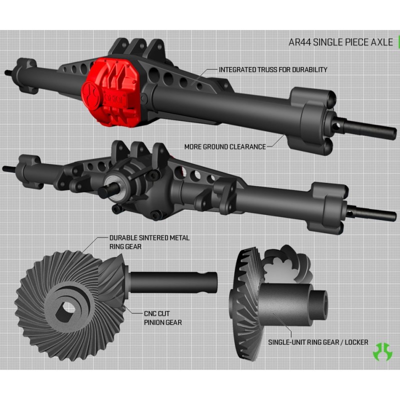 SCX10 II Raw Builder'S Kit - Solo Telaio - AXI90104 - coppie coniche