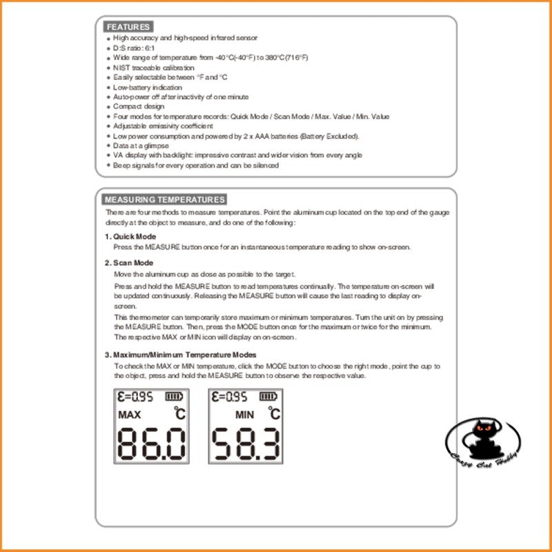 Digital Infrared Thermometer SkyRc 380P - SK-500037-01
