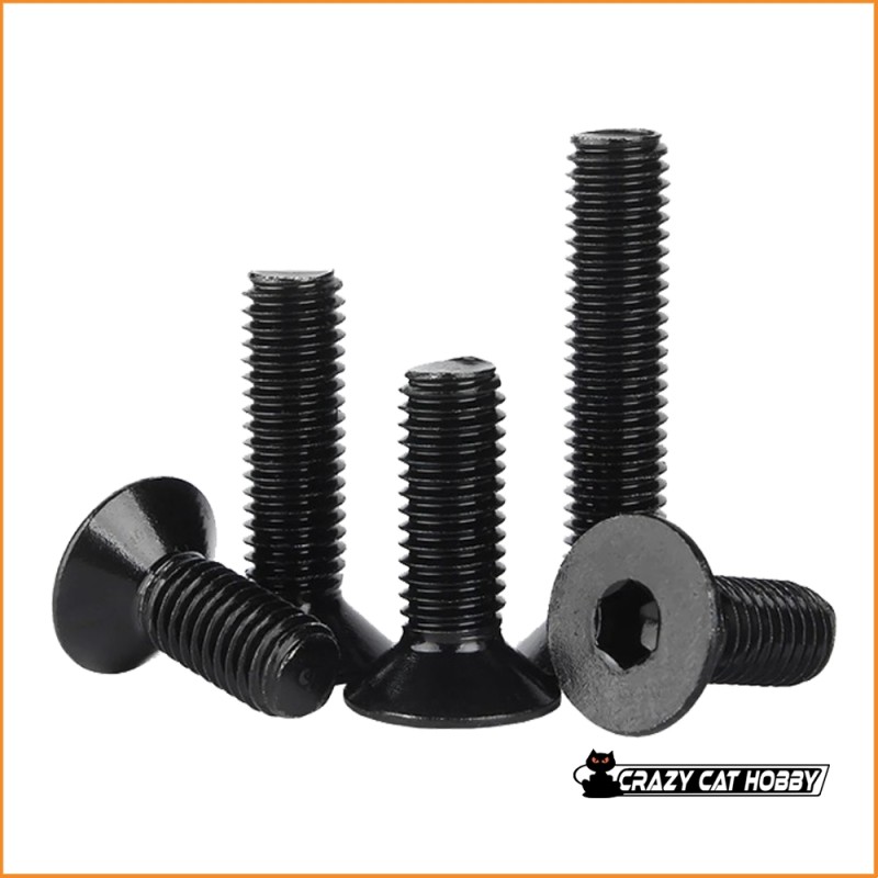 M3X10 Hexagon Socket Flat Countersunk Head Screw Burnished  ( 10 pcs ) JT020