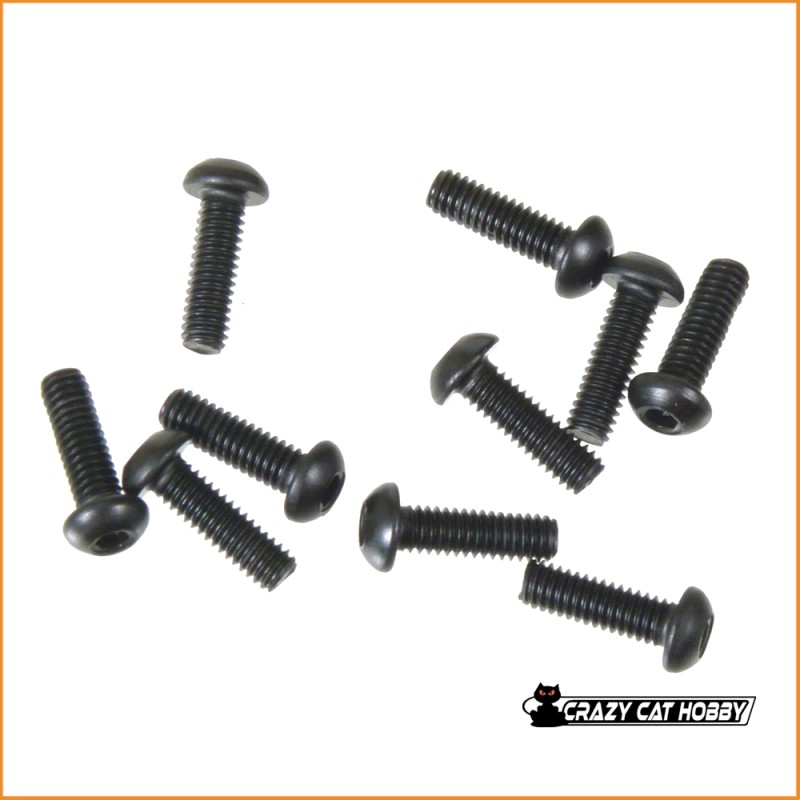 M2,5x8 Viti BrugolaTesta Bombata Brunite ( 10 pzi ) B07304 - Mugen 4944925026898