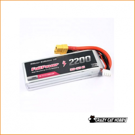 Batteria Lipo 2200 mAh 3S 11.1 Volt - Connettore XT60 -FullPower V2 - 35C continui - 50C di picco
