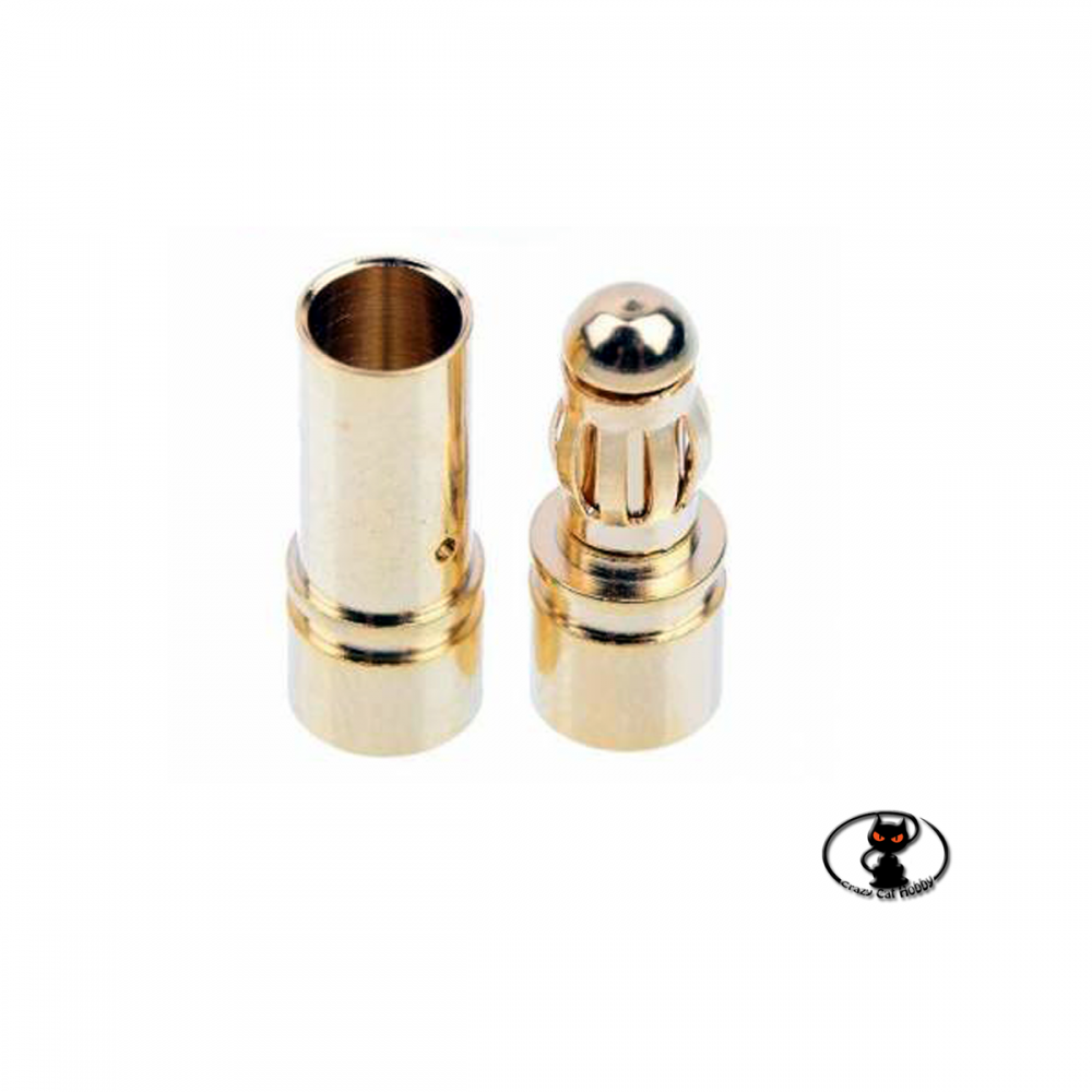 connectors for round batteries gold bullet 3 mm