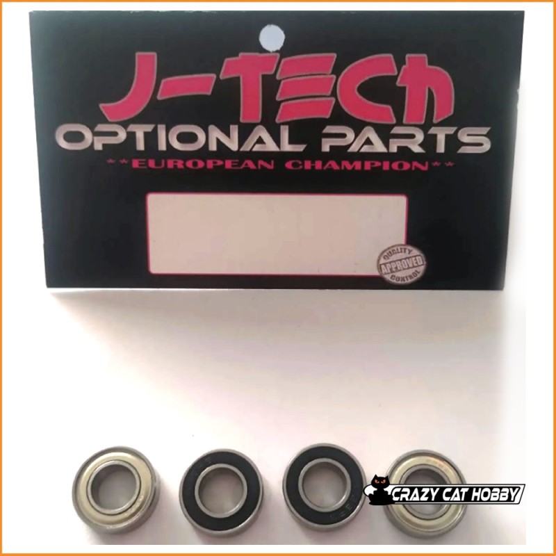 JT072 CUSCINETTI 8x16x5 MM FLANGIATI ACCIAIO/TEFLON - 4 P.ZI - J-TECH