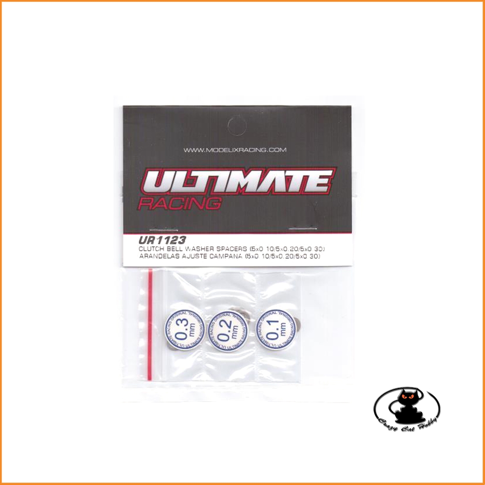 UR1123 Clutch bell washer spacers tickness 0,1 - 0,2 - 0,3 mm Ultimate Racing 15 pieces