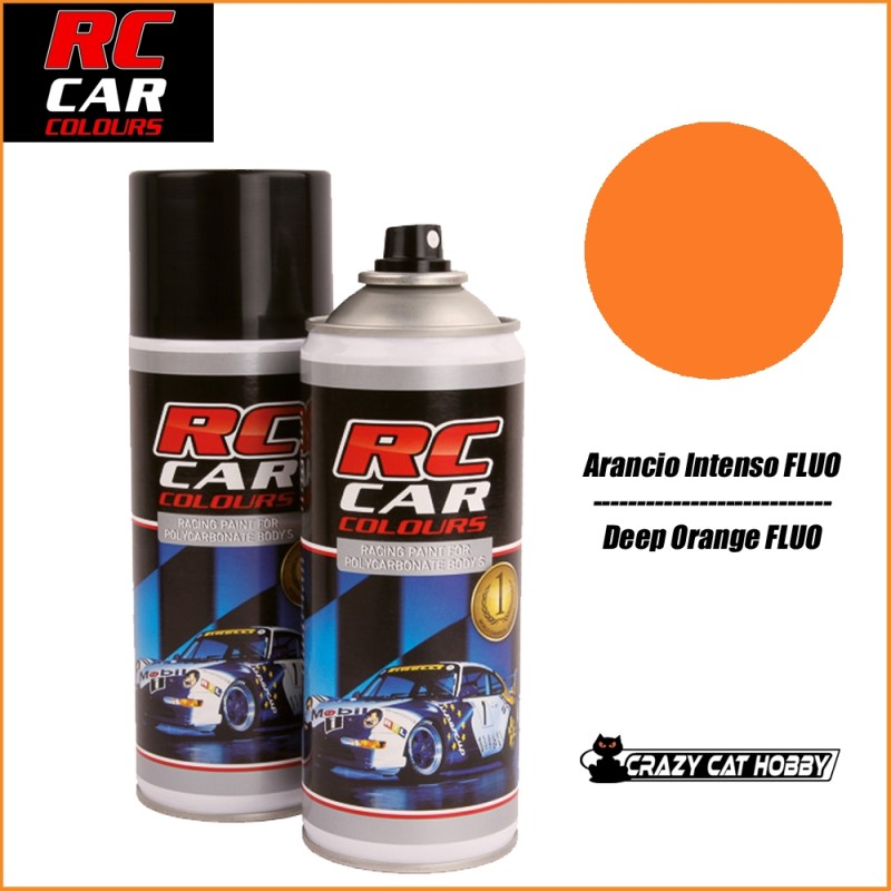 RC CAR COLOURS - POLYCARBONATE SPRAY PAINT - 150 ml - FLUO DEEP ORANGE - RCC1011