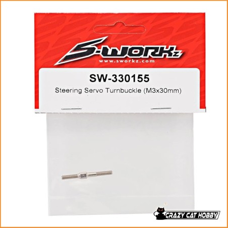 SW-330155 STEERING SERVO TURNBUCKLE M3x30 mm - SWORKz - 4717760122144