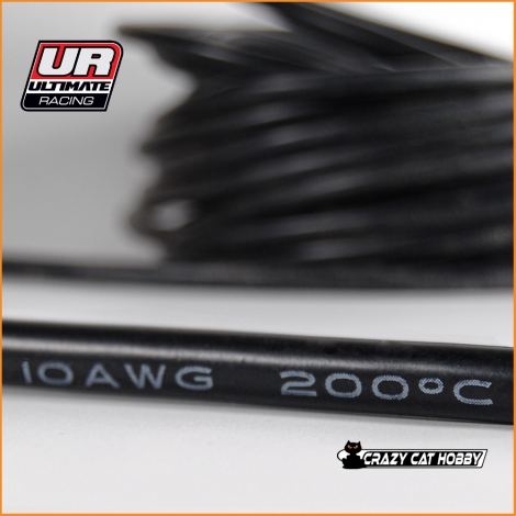 10AWG BLACK SILICONE WIRE ( 50 cm ) Ultimate Racing - 8435127309248