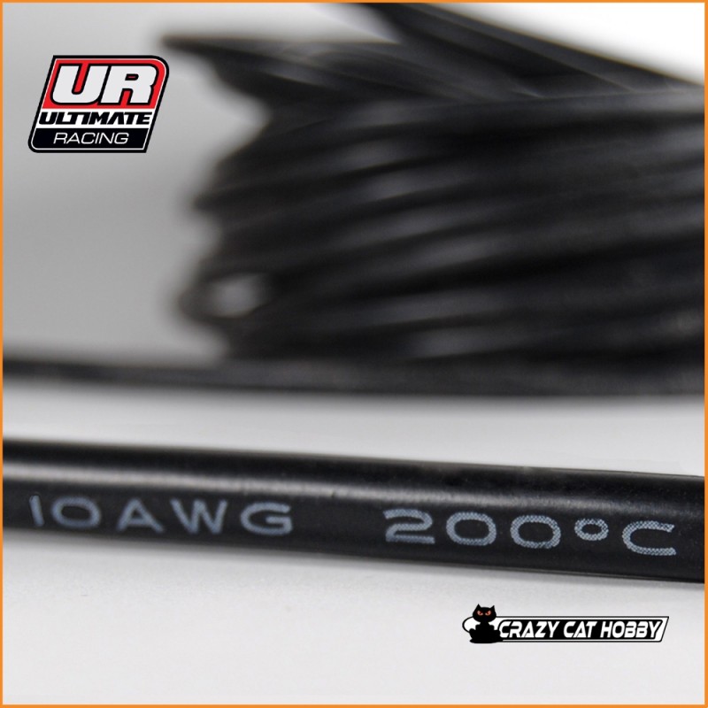 10AWG CAVO CON GUAINA AL SILICONE NERO - 50 CM - Ultimate Racing
