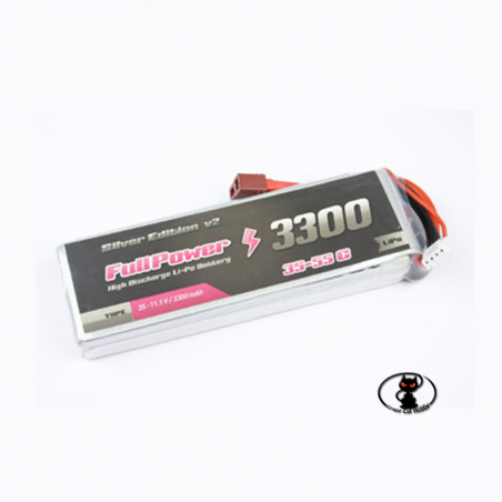 447693-Batteria Lipo 3300 mAh 3S 11.1 Volt - FullPower - 35C continui - 50C di picco  3 celle