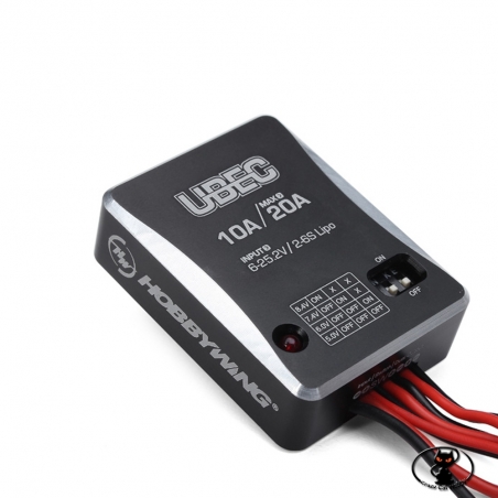 HW603000 - Hobbywing UBEC 10A UBEC voltage regulator 10 Ampere usable with 2-6 S lipo