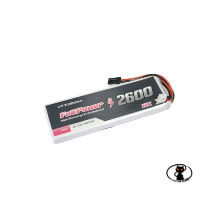 447919 - Batteria Lipo 2S 2600 mAh FullPower,  2 celle 2S specifica per riceventi e BEC