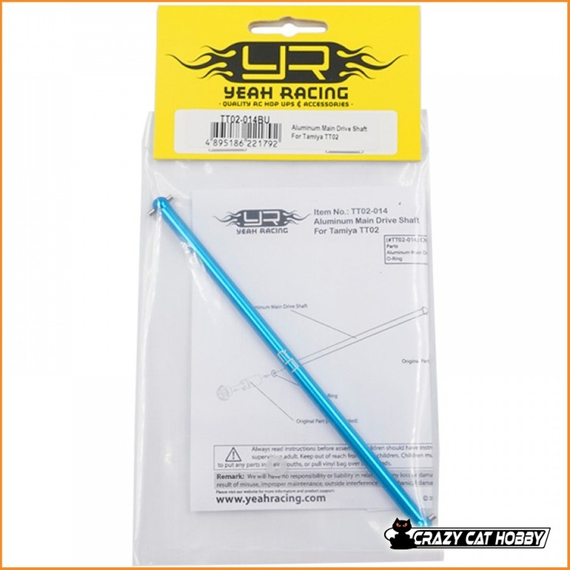 YEAH RACING ASSE TRASMISSIONE CENTRALE ALLUMINIO BLU PER TAMIYA TT02 - TT02-014B